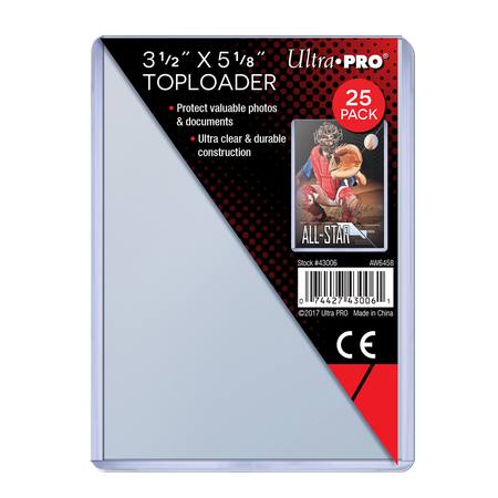 Ultra Pro 3-1/2" X 5-1/8" Toploader (25CT) Pack