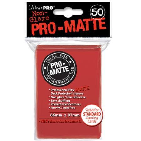 Buy Ultra Pro Pro-Matte Red (50CT) Regular Size Sleeves in NZ. 