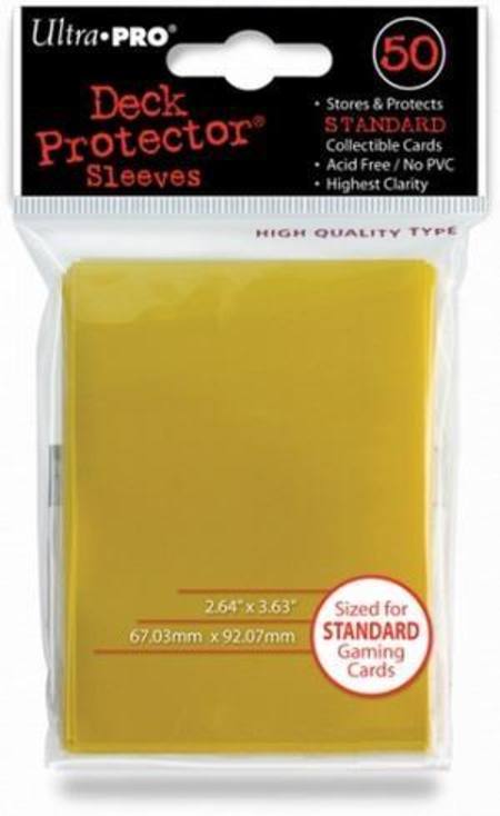 Buy Ultra Pro Canary Yellow Deck Protectors (50CT) Regular Size Sleeves in NZ. 