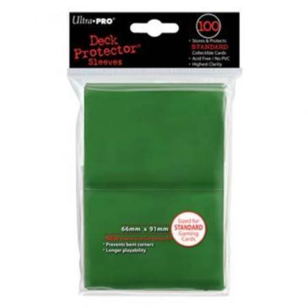 Buy Ultra Pro (100CT) Solid Green Standard Size Deck Protectors in NZ. 