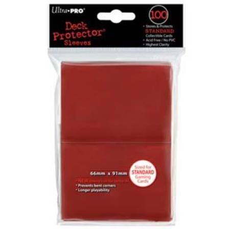Buy Ultra Pro (100CT) Solid Red Standard Size Deck Protectors in NZ. 