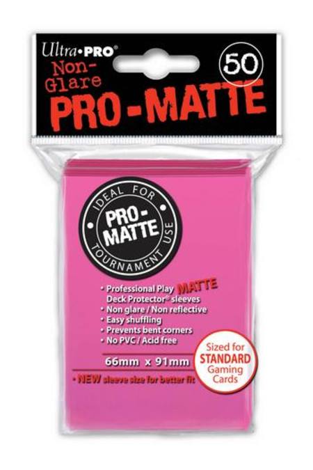 Buy Ultra Pro Pro-Matte Bright Pink (50CT) Regular Size Sleeves in NZ. 