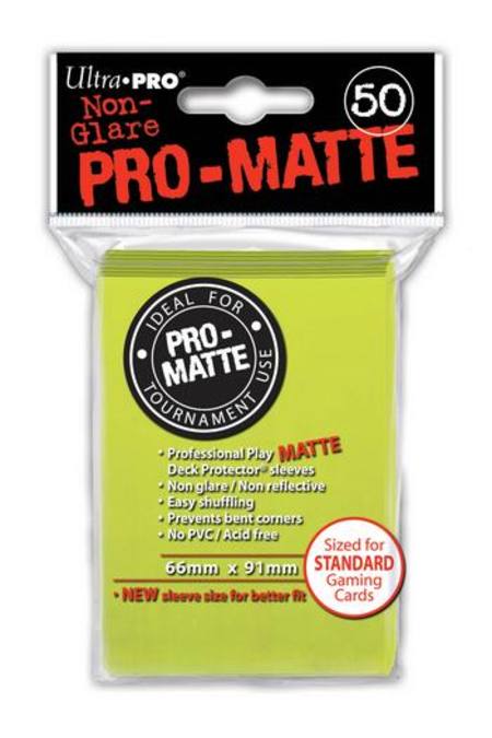 Buy Ultra Pro Pro-Matte Bright Yellow (50CT) Regular Size Sleeves in NZ. 