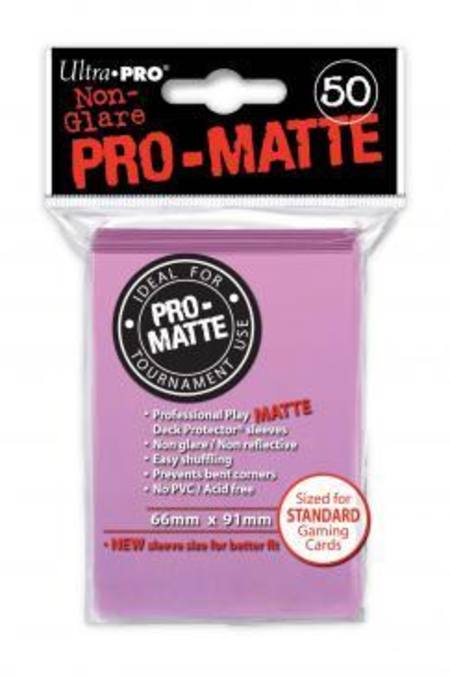 Buy Ultra Pro Pro-Matte Pink (50CT) Regular Size Sleeves in NZ. 