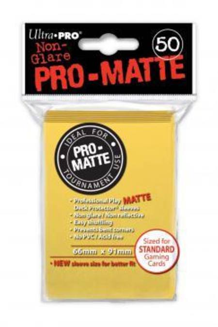 Buy Ultra Pro Pro-Matte Yellow (50CT) Regular Size Sleeves in NZ. 