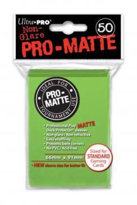 Buy Ultra Pro Pro-Matte Lime Green (50CT) Regular Size Sleeves in NZ. 