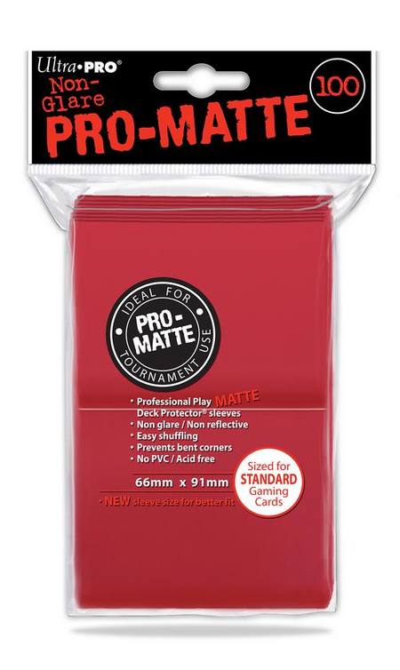 Buy Ultra Pro (100CT) Pro-Matte Red Standard Deck Protectors in NZ. 
