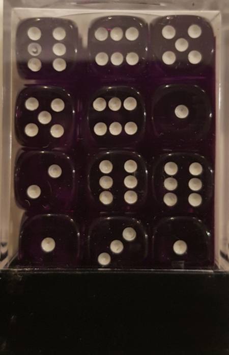 Buy Translucent D6 12mm Purple/white  (36CT) in NZ. 