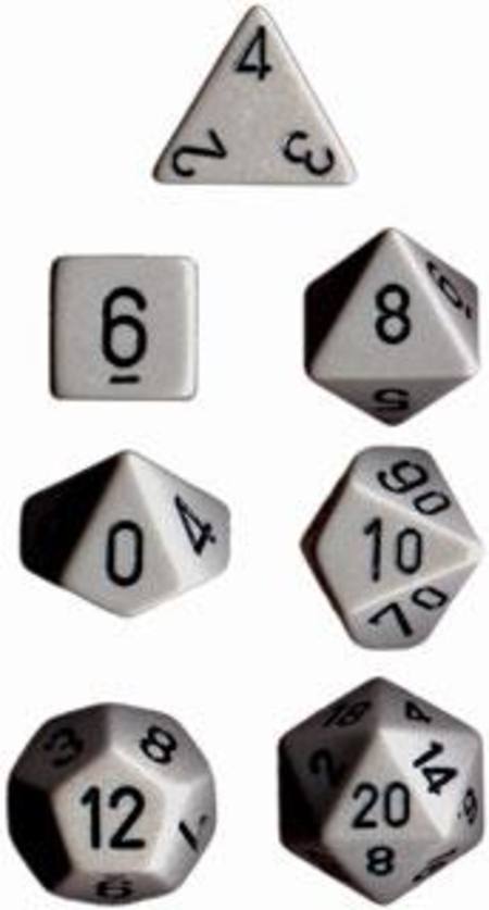 Buy Opaque Dark Grey w/black Polyhedral 7-Die Set in NZ. 