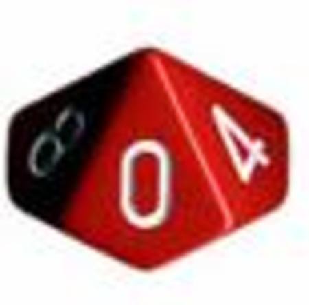 Opaque D10 Red with White (10CT)