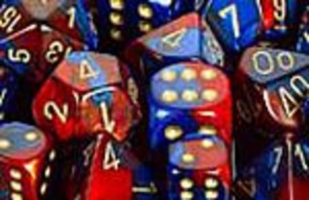 Buy Gemini Blue-Red w/gold Polyhedral 7-Die Set in NZ. 