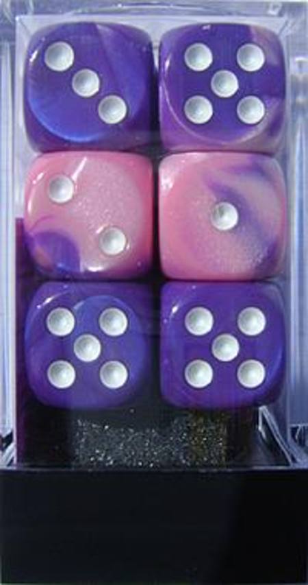 Buy Gemini D6 16mm Pink-Purple w/white (12CT) in NZ. 