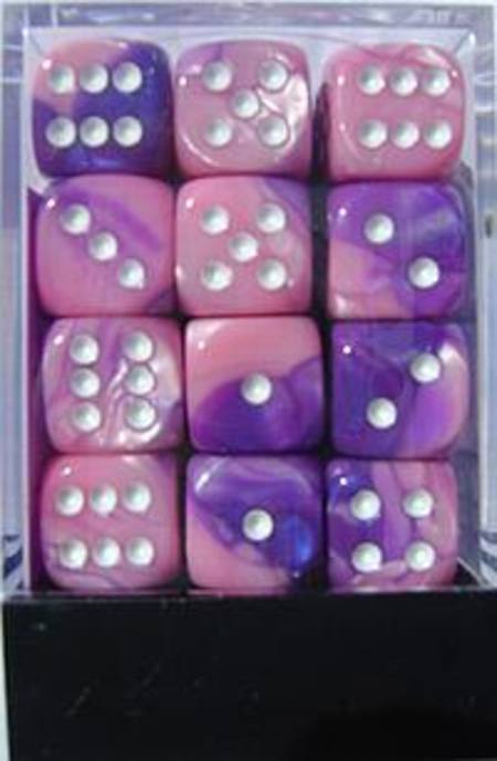 Buy Gemini D6 12mm Pink-Purple w/white (36CT) in NZ. 
