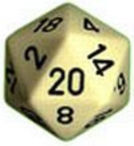 Opaque Jumbo 34mm D20 Ivory with Black