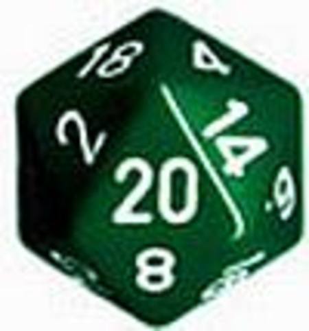 Opaque Jumbo 34mm D20 Green with White