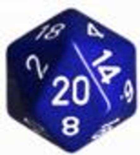 Opaque Jumbo 34mm D20 Blue with White