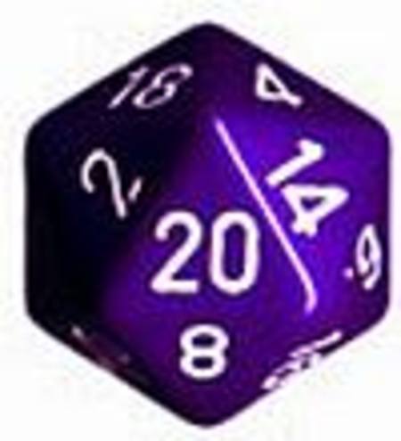 Opaque Jumbo 34mm D20 Purple with White