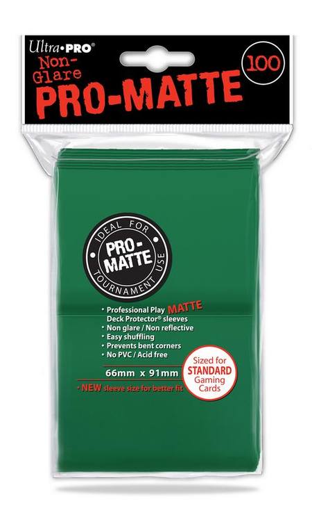 Buy Ultra Pro (100CT) Pro-Matte Green Standard Deck Protectors in NZ. 