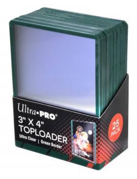 Ultra Pro Rigid Top Loader (25CT) Green Boarder