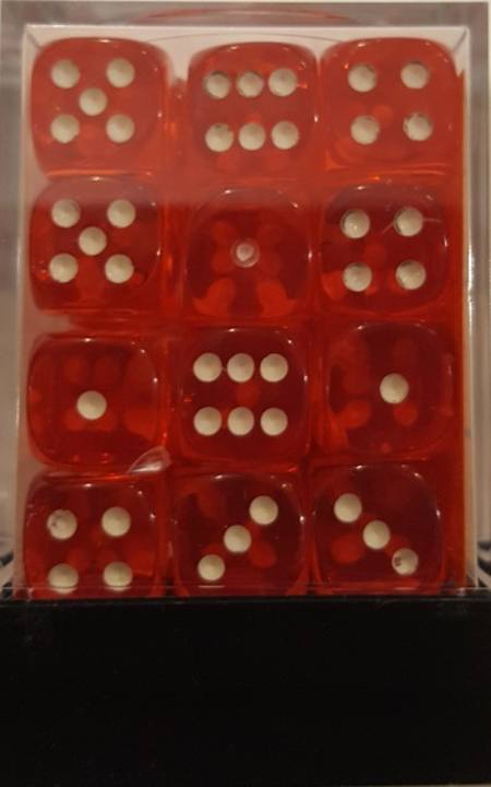 Translucent D6 12mm Orange/white  (36CT)