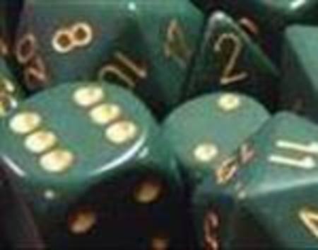 Buy Opaque Dusty Green w/copper Polyhedral 7-Die Set in NZ. 