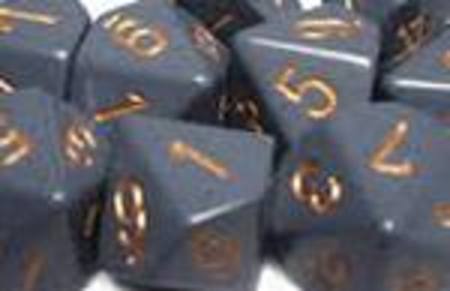 Buy Opaque Dark Grey w/copper Polyhedral 7-Die Set in NZ. 