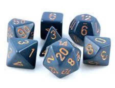 Opaque Dusty Blue w/copper Polyhedral 7-Die Set