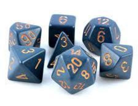 Buy Opaque Dusty Blue w/copper Polyhedral 7-Die Set in NZ. 