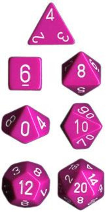 Buy Opaque Lt Purple w/white Polyhedral 7-Die Set in NZ. 