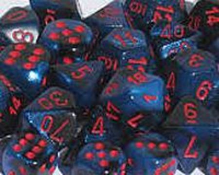Gemini Black w/starlight red Polyhedral 7-Die Set