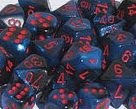 Buy Gemini Black w/starlight red Polyhedral 7-Die Set in NZ. 