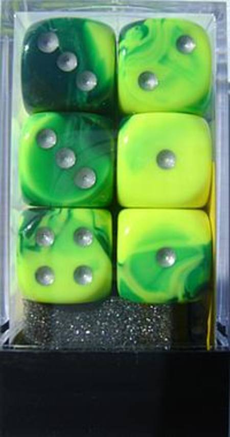 Buy Gemini D6 16mm Green-Yellow w/silver (12CT) in NZ. 