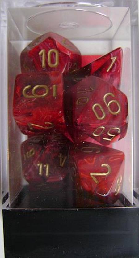 Buy Vortex Burgandy w/Gold Polyhedral 7-Die Set in NZ. 