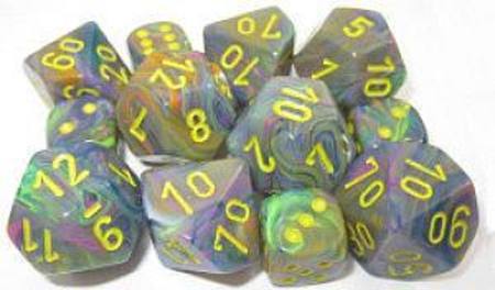 Festive Rio w/yellow Polyhedral 7-Die Set